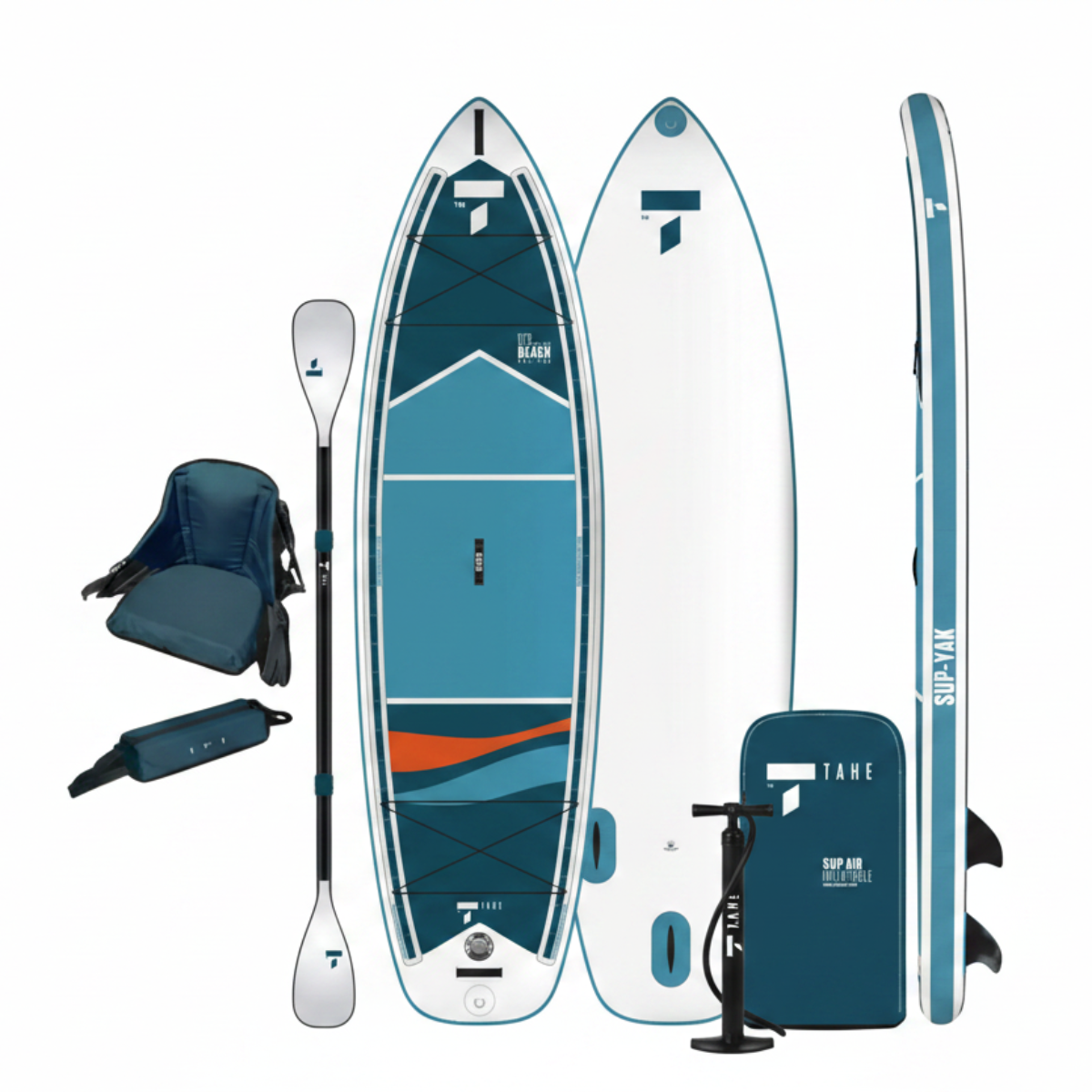 Tahe Beach SUP-YAK 10'6" Inflatable Stand Up Paddleboard + Kayak Package