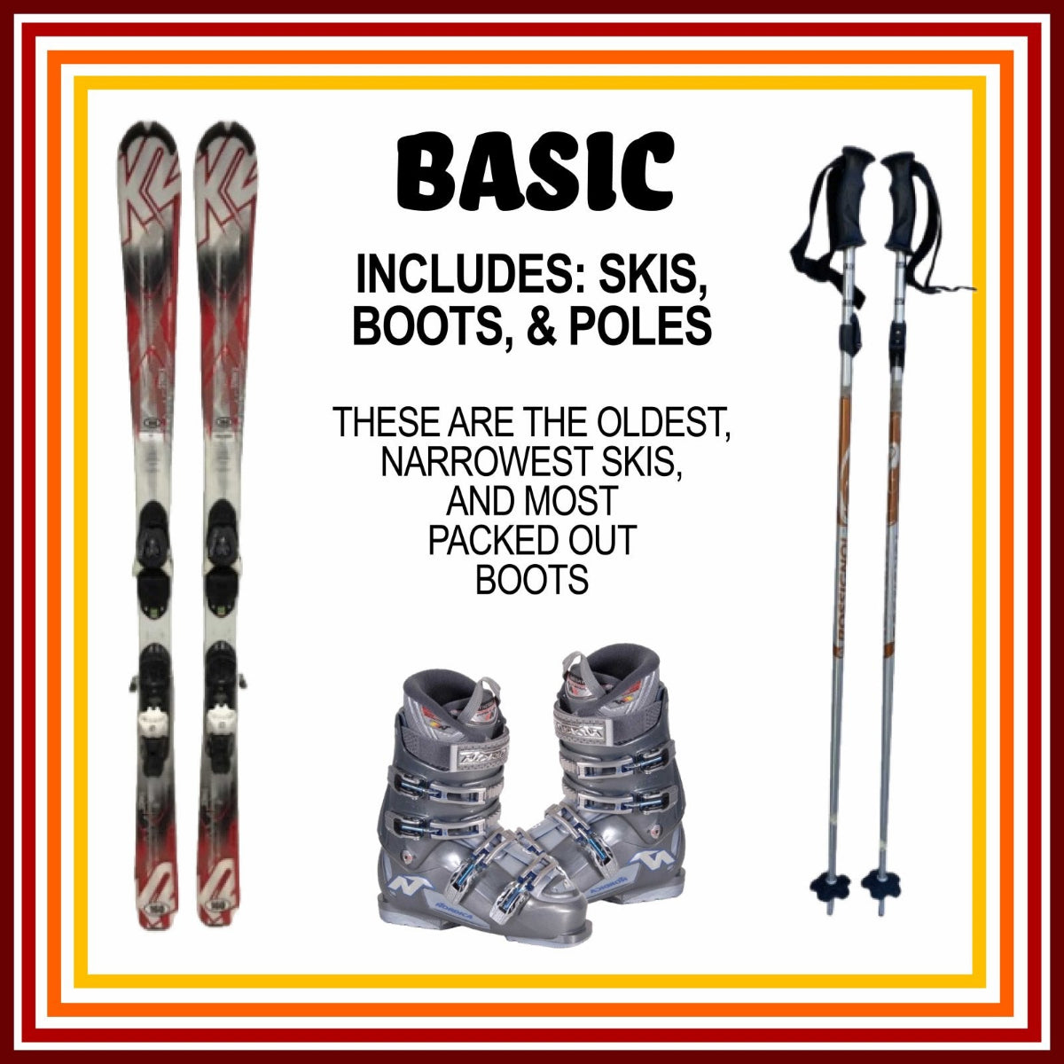 Online Season Rental: Adult Basic Ski