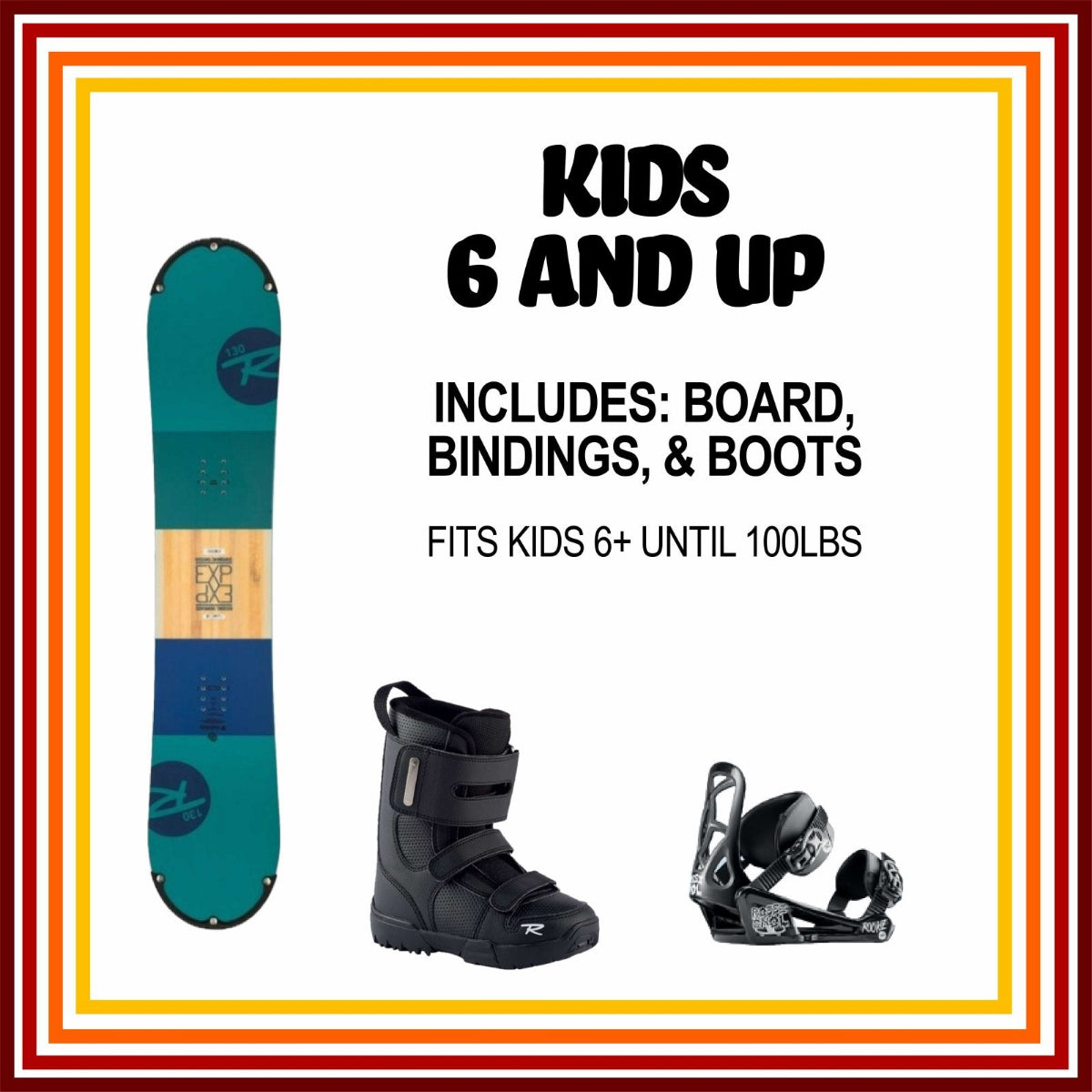Online Season Rental: Kids Snowboard