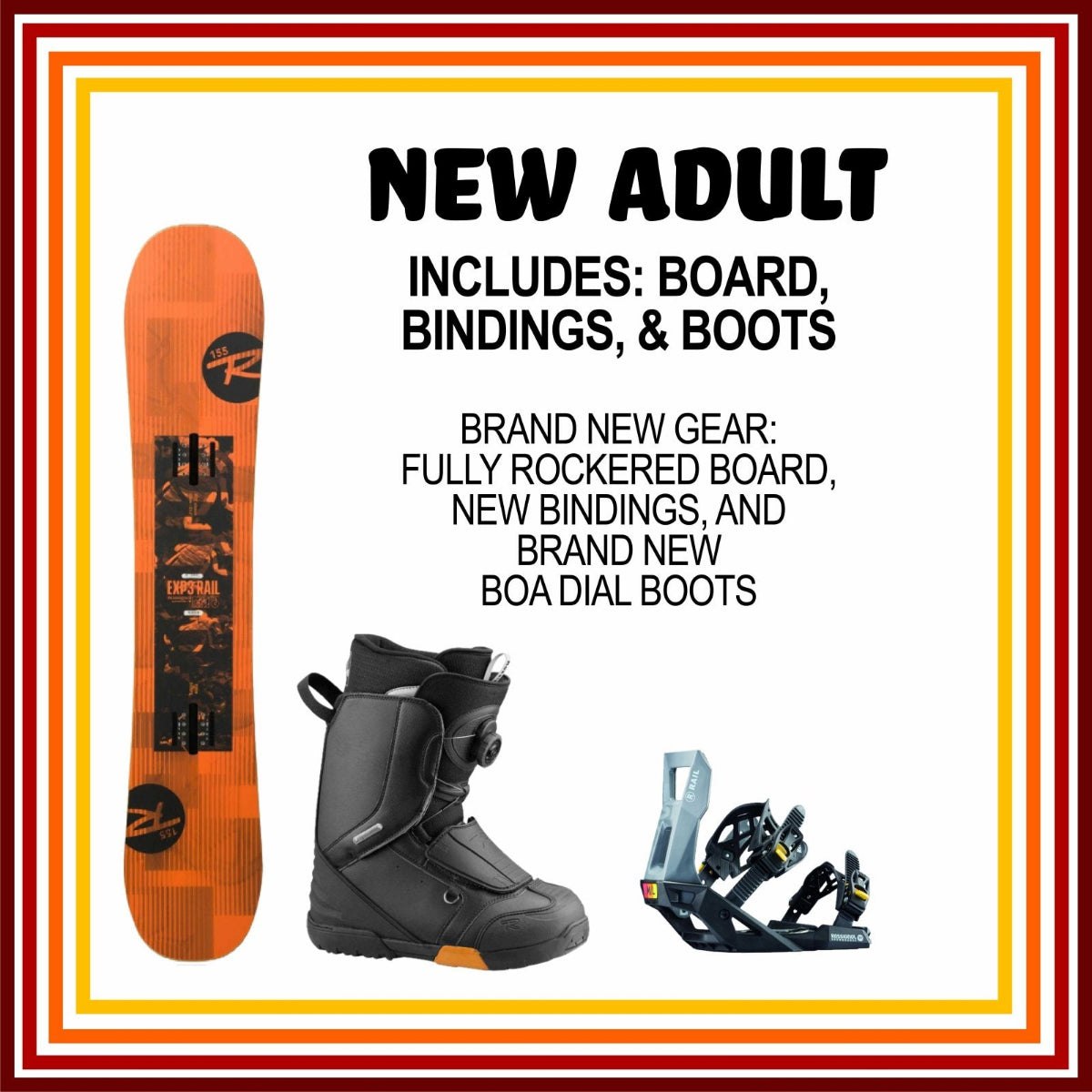 Online Season Rental: Adult New Snowboard