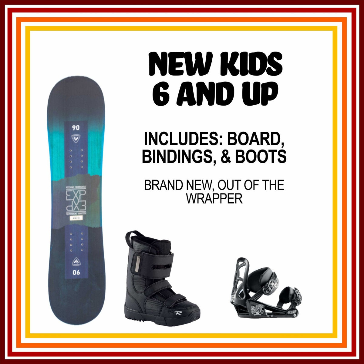 Online Season Rental: Kids New Snowboard