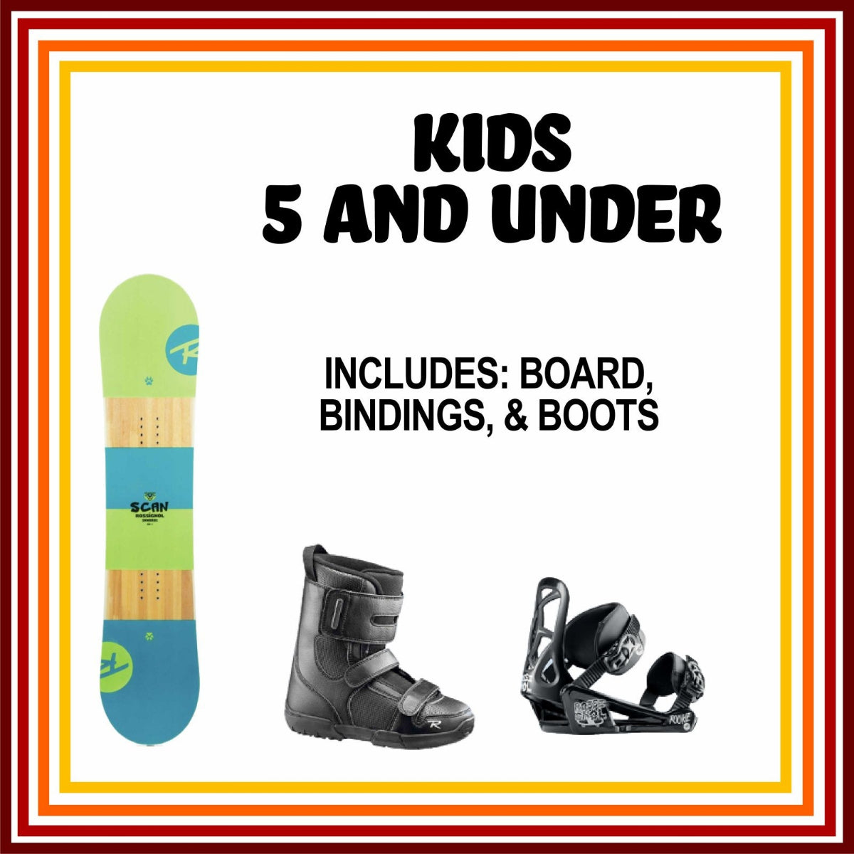 Online Season Rental: 5 and Under Snowboard