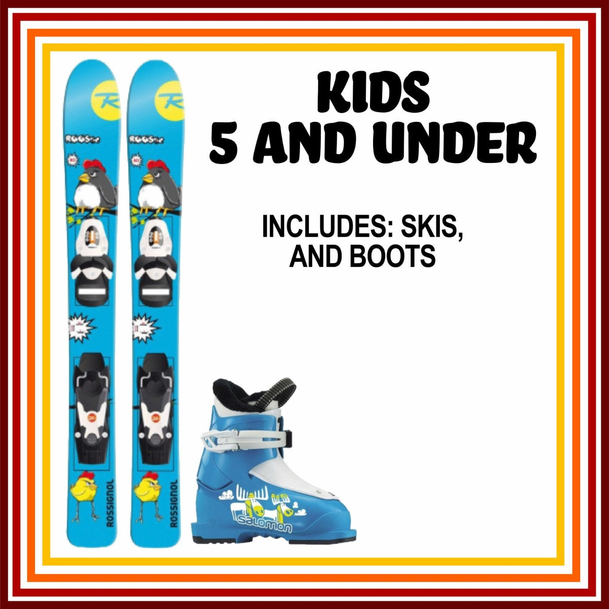 Online Season Rental: 5 and Under Ski
